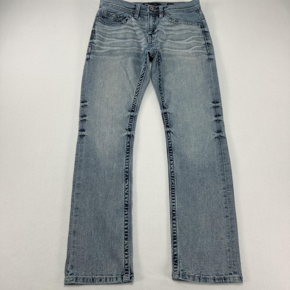 BKE Alec Jeans Mens 30x30 Blue Straight Stretch Denim Light Wash Casual Prep